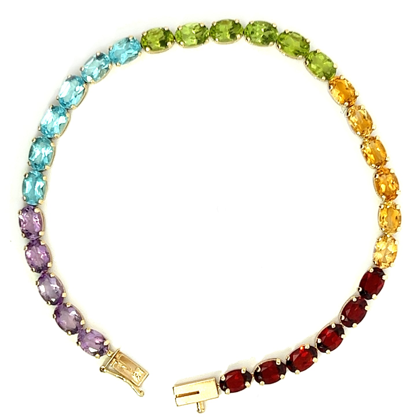 14Ct Yellow Gold Multi Gemstone Bracelet