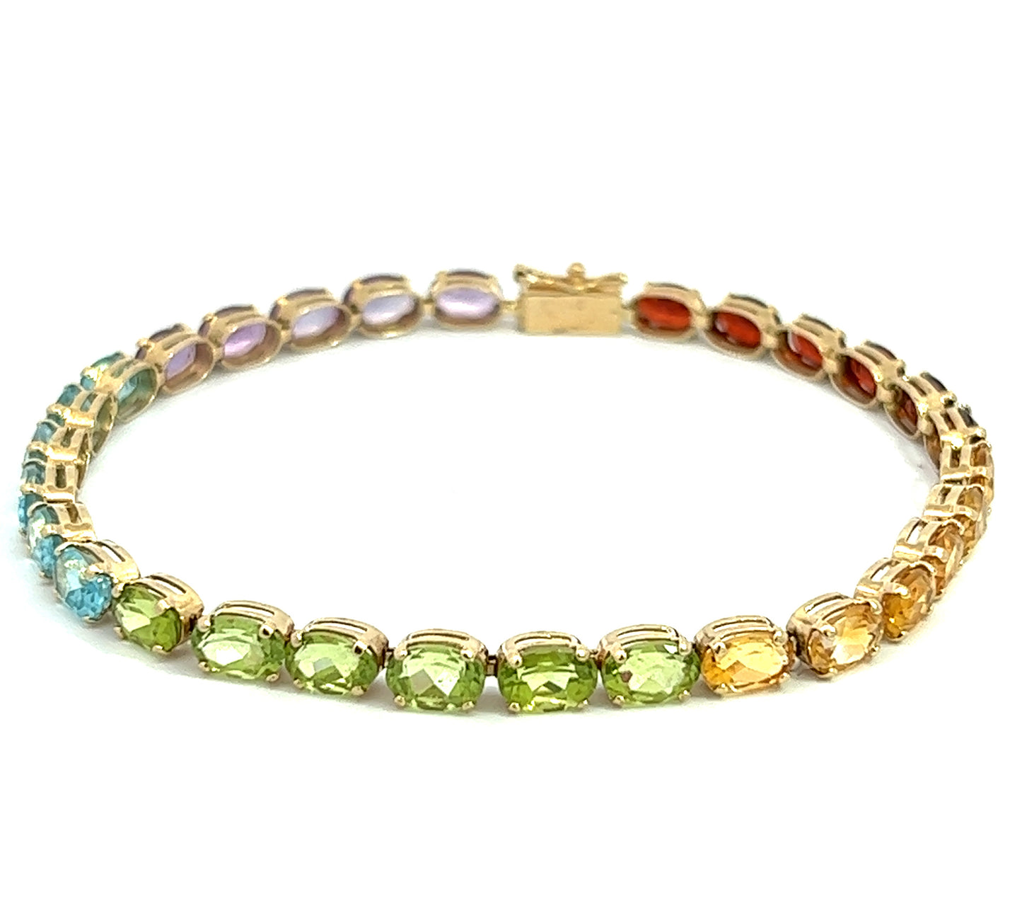 14Ct Yellow Gold Multi Gemstone Bracelet