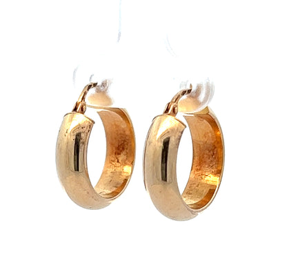 9Ct Yellow Gold Thick Hoop Earrings