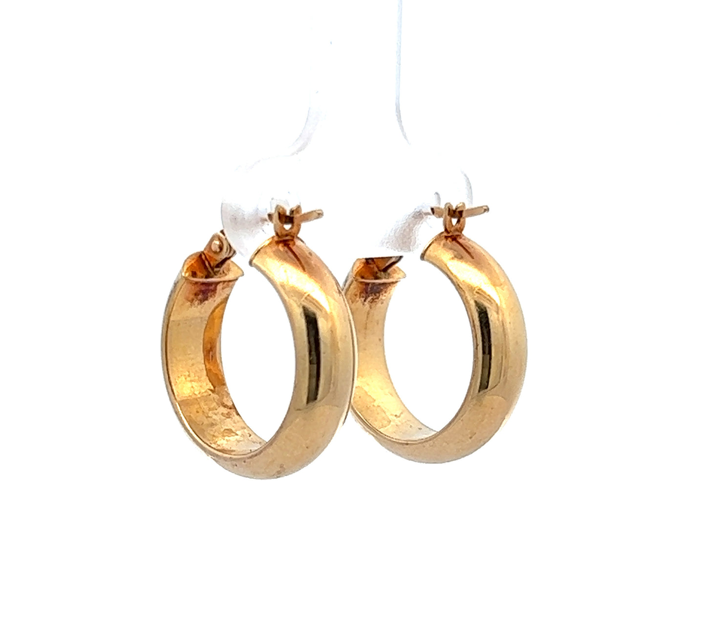 9Ct Yellow Gold Thick Hoop Earrings