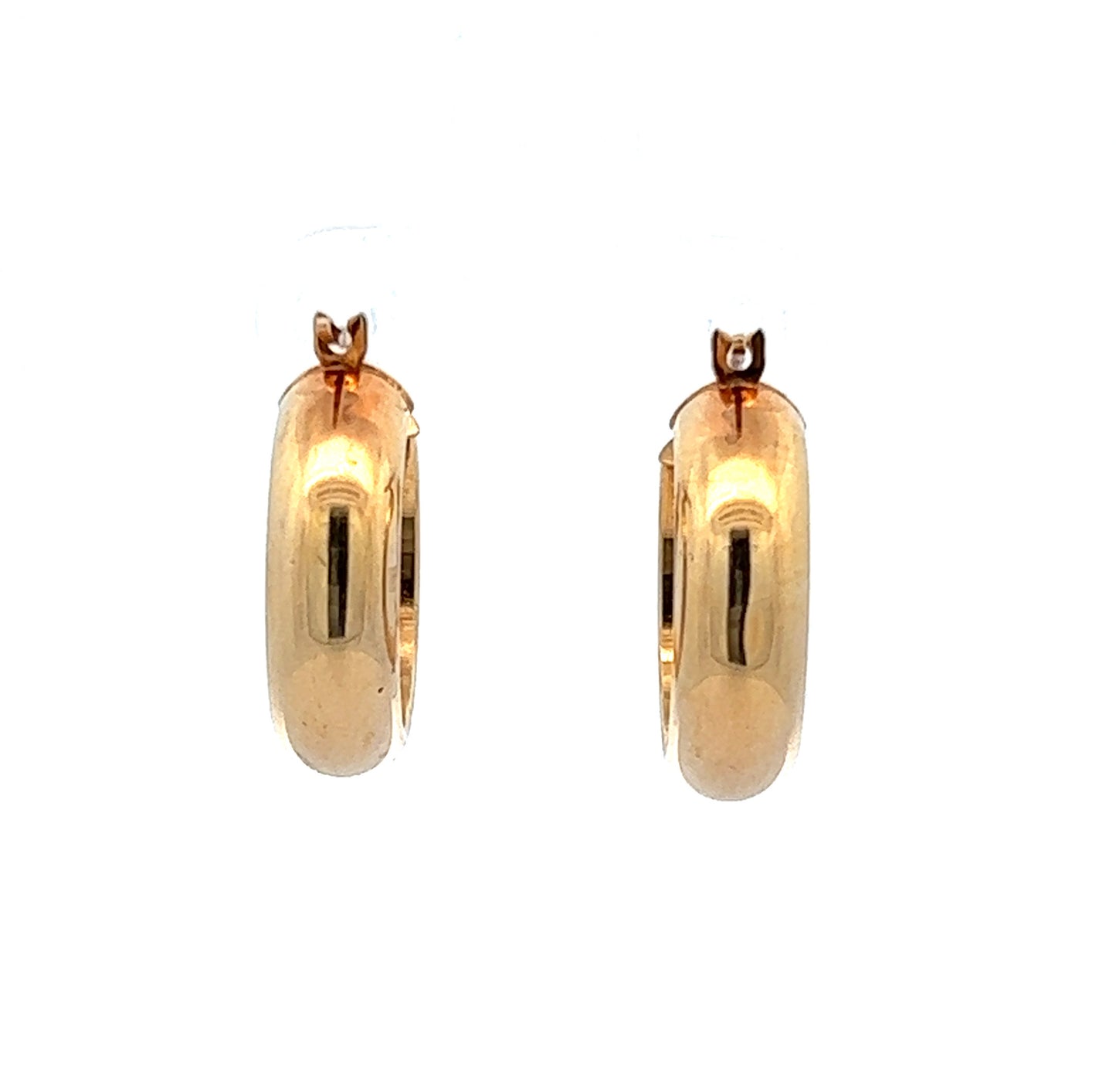 9Ct Yellow Gold Thick Hoop Earrings