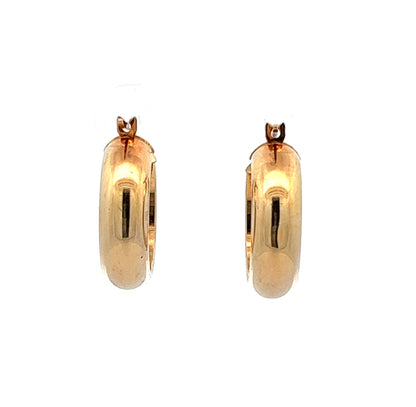 9Ct Yellow Gold Thick Hoop Earrings