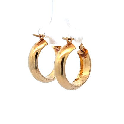 9Ct Yellow Gold Thick Hoop Earrings