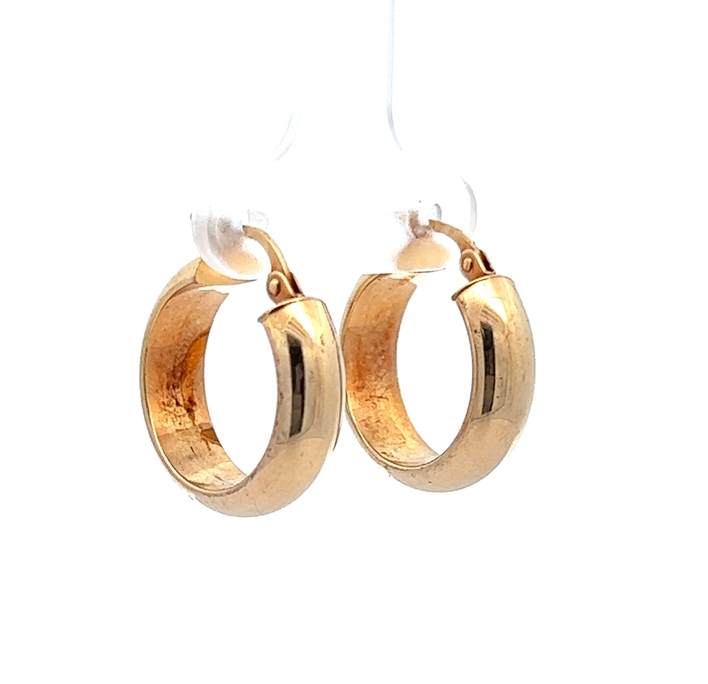 9Ct Yellow Gold Thick Hoop Earrings