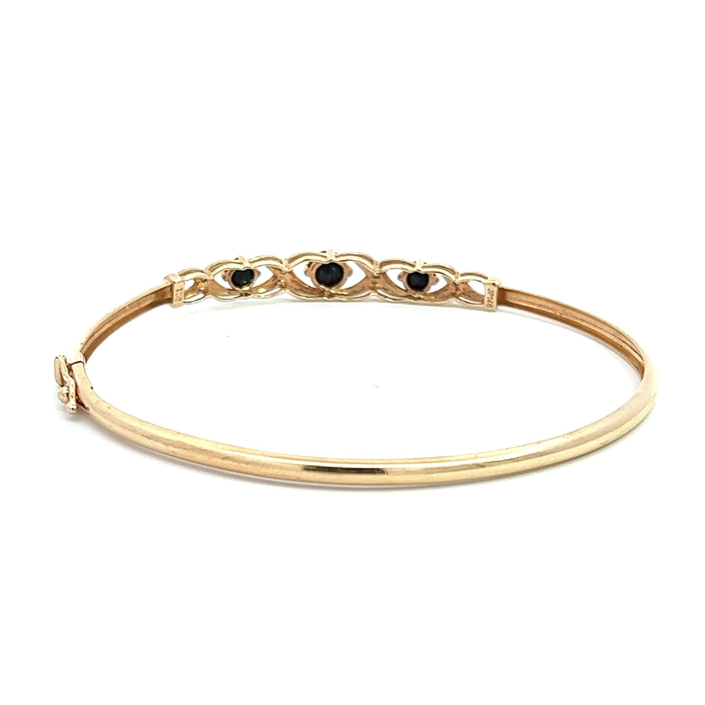 9Ct Yellow Gold Sapphire & Diamond Bangle