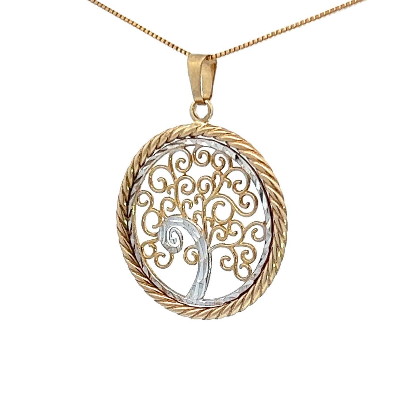 9Ct Two-Toned Gold Tree of Life Pendant