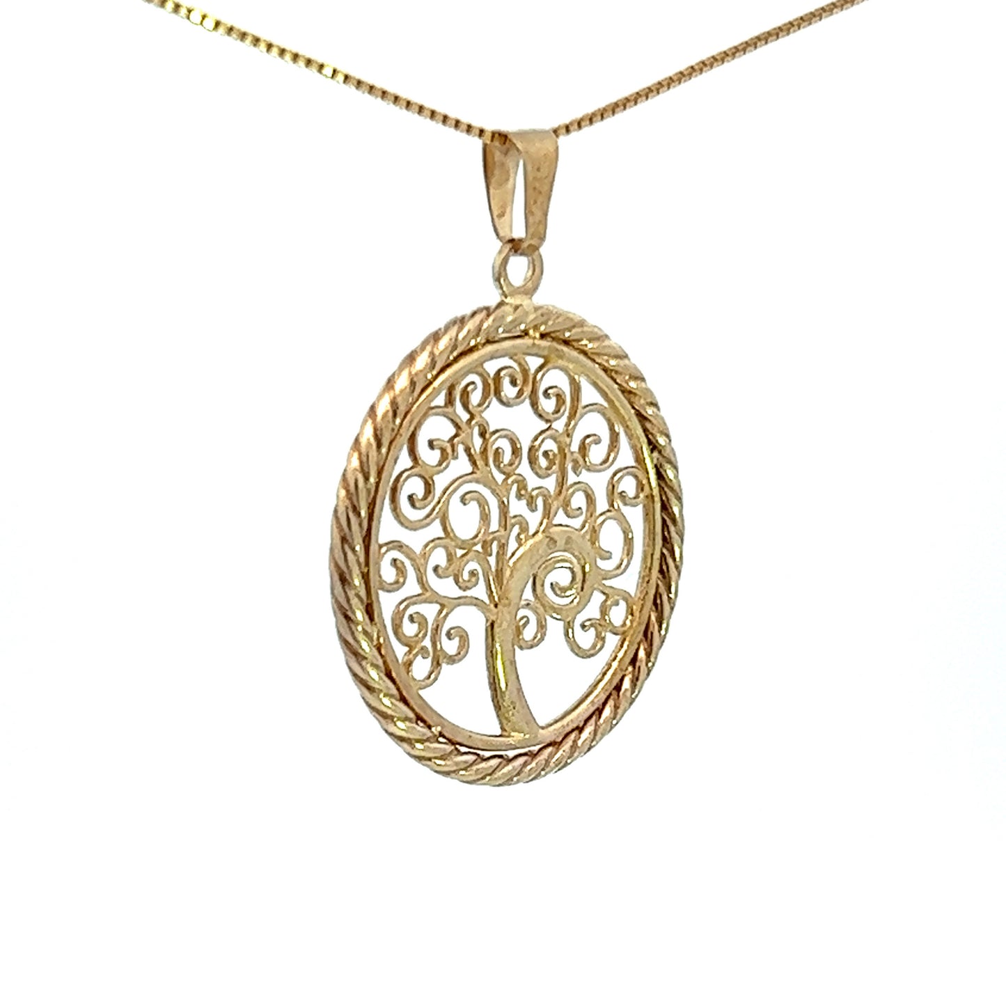 9Ct Two-Toned Gold Tree of Life Pendant