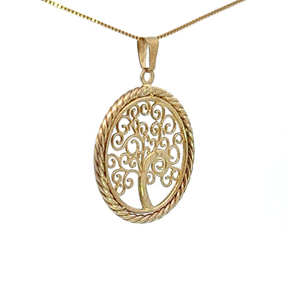 9Ct Two-Toned Gold Tree of Life Pendant