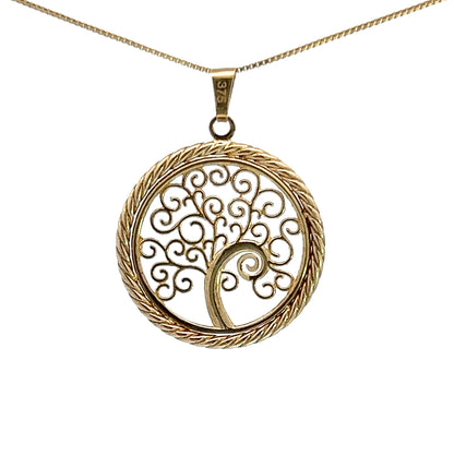 9Ct Two-Toned Gold Tree of Life Pendant