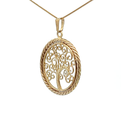 9Ct Two-Toned Gold Tree of Life Pendant