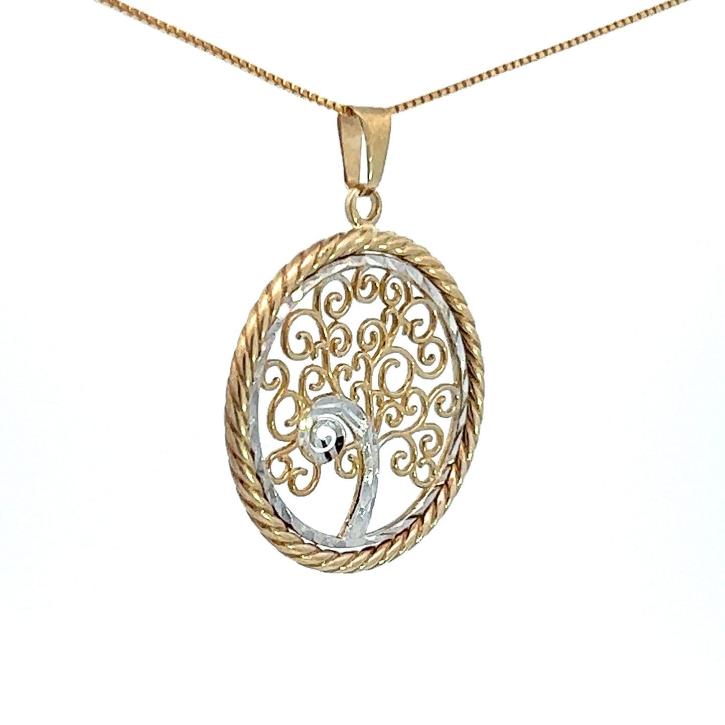 9Ct Two-Toned Gold Tree of Life Pendant