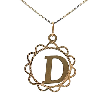 18Ct Yellow Gold Initial "D" Pendant