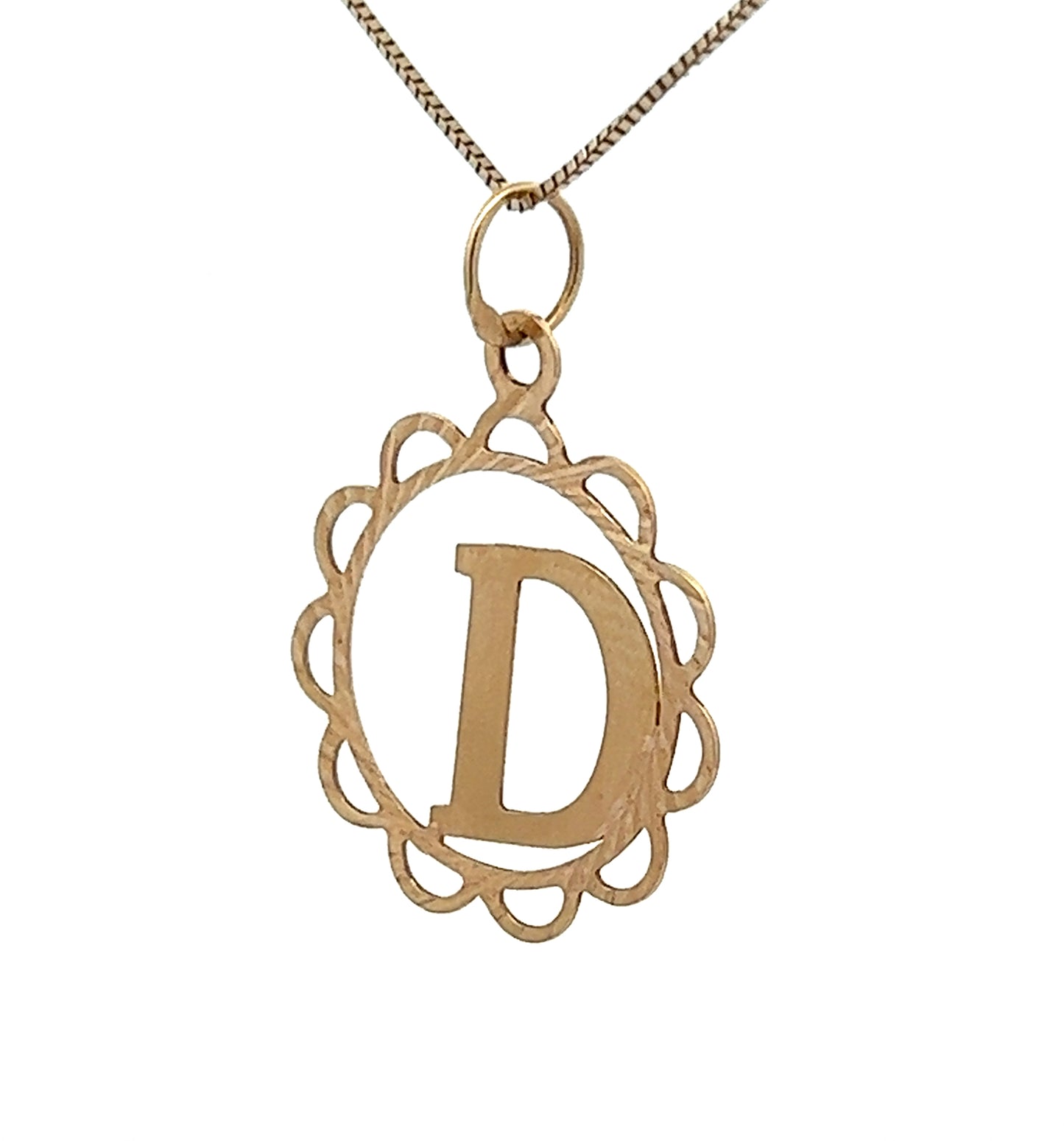 18Ct Yellow Gold Initial "D" Pendant