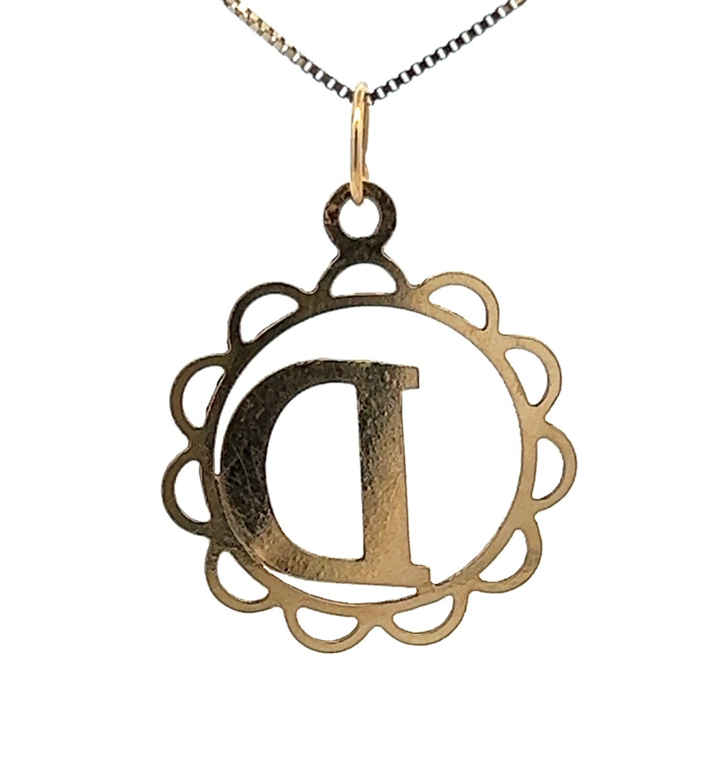 18Ct Yellow Gold Initial "D" Pendant