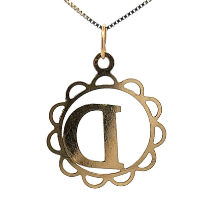 18Ct Yellow Gold Initial "D" Pendant