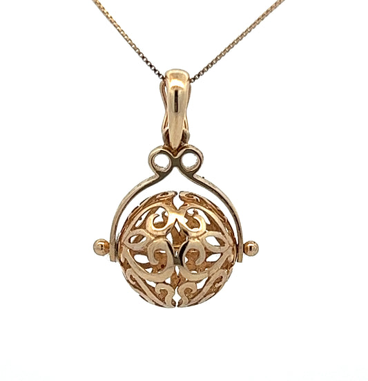 9Ct Yellow Gold Ball Spinner Pendant