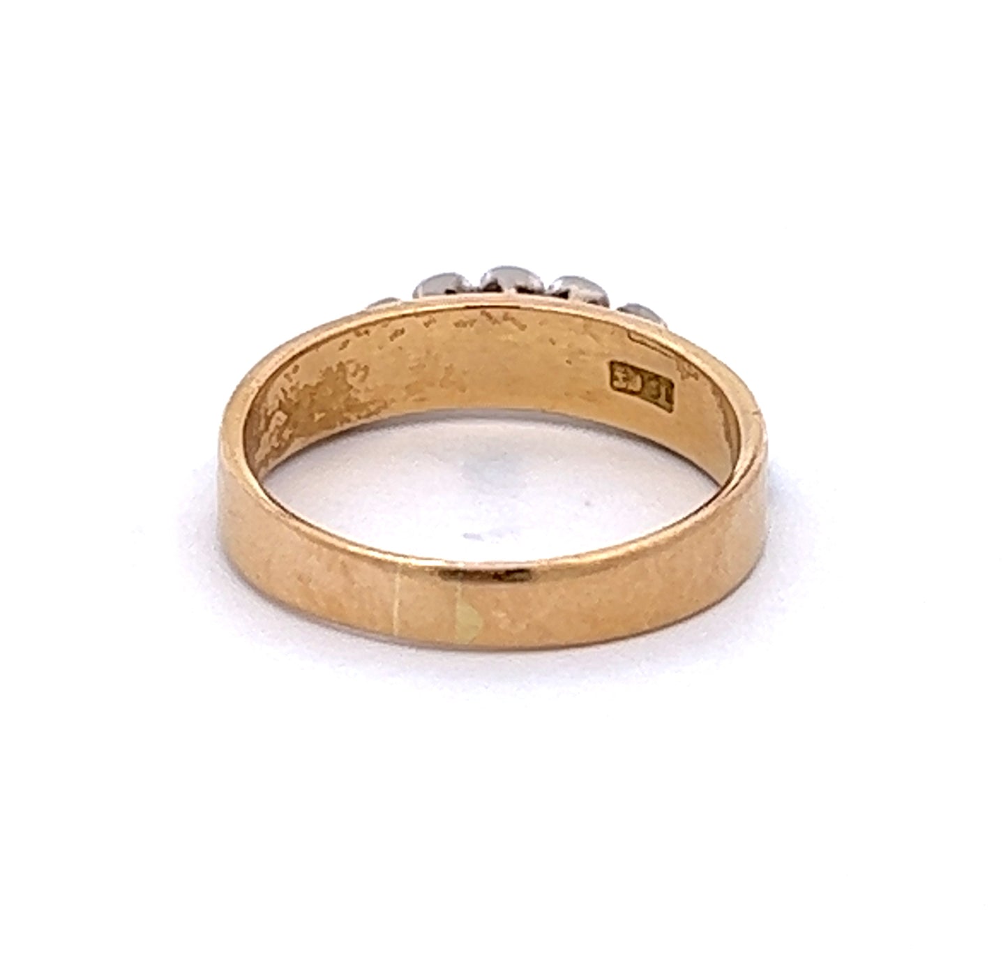 18Ct Yellow Gold Vintage Contoured Diamond Ring