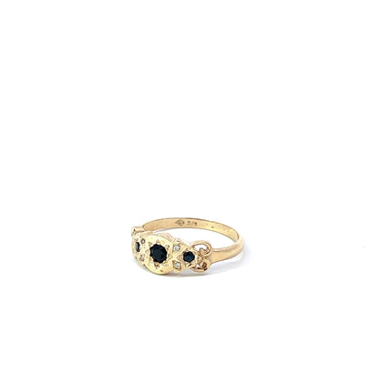 9Ct Yellow Gold Sapphire & Diamond Ring