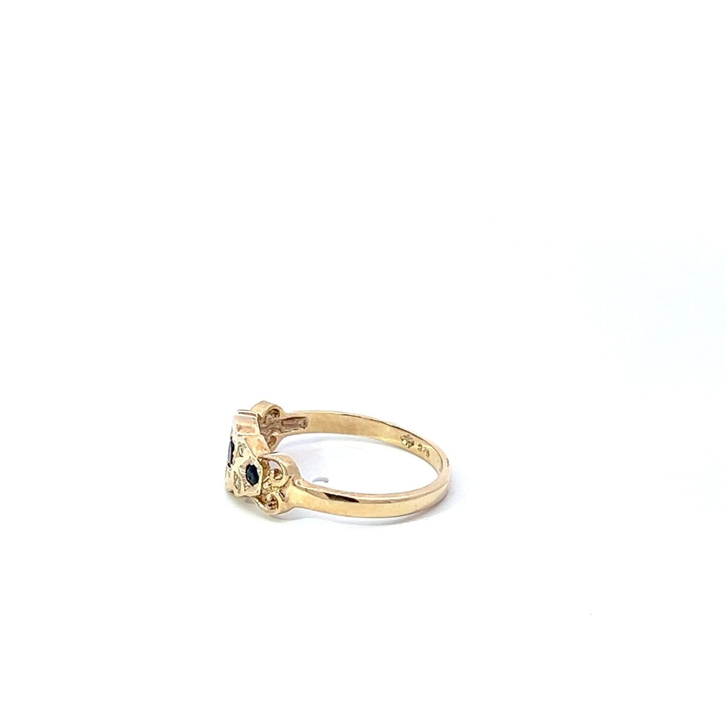 9Ct Yellow Gold Sapphire & Diamond Ring