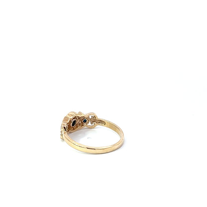 9Ct Yellow Gold Sapphire & Diamond Ring