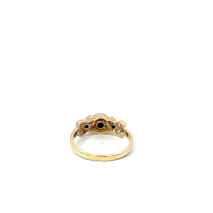 9Ct Yellow Gold Sapphire & Diamond Ring