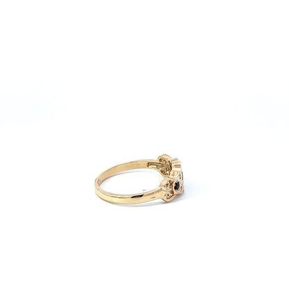 9Ct Yellow Gold Sapphire & Diamond Ring