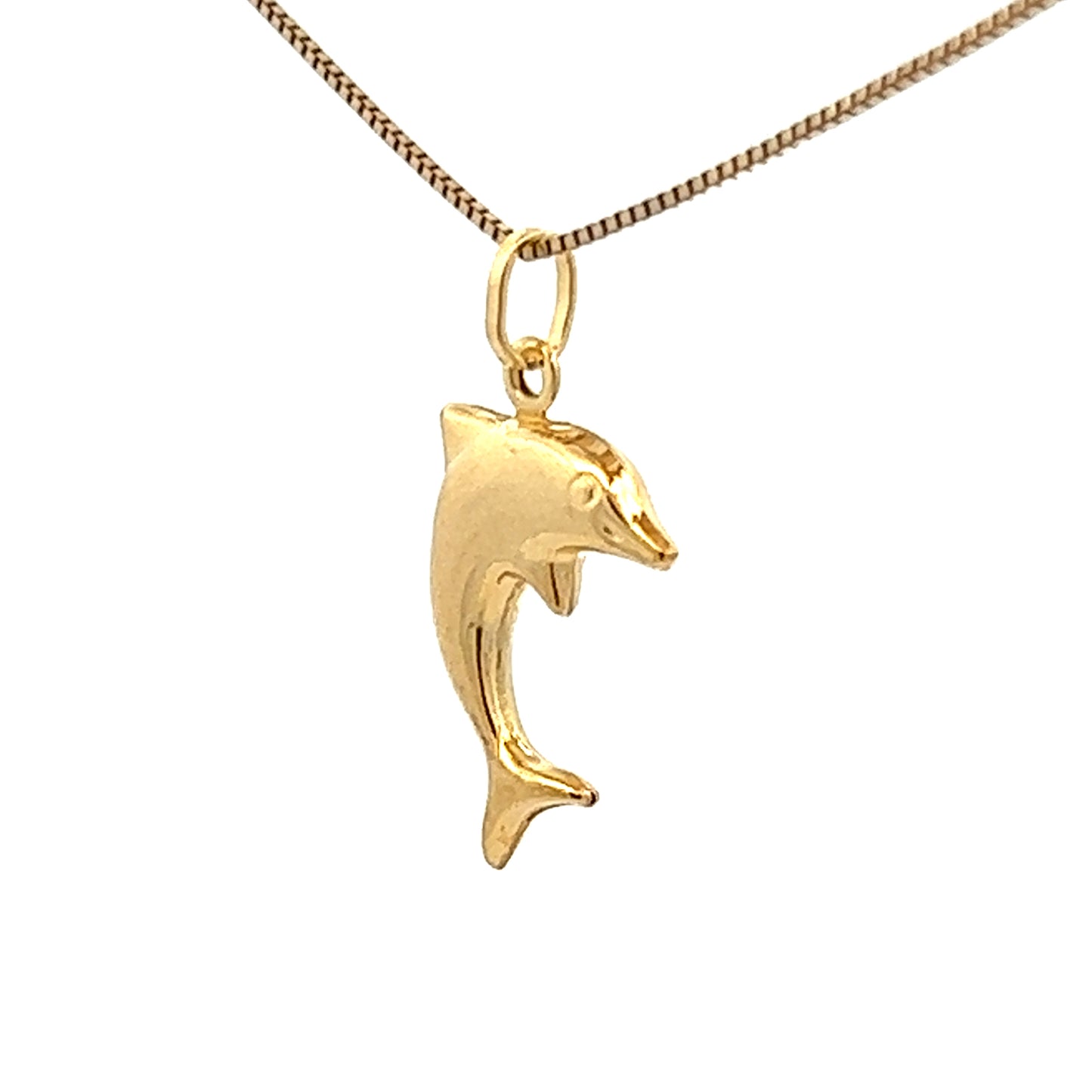 9Ct Yellow Gold Dolphin Charm Pendant