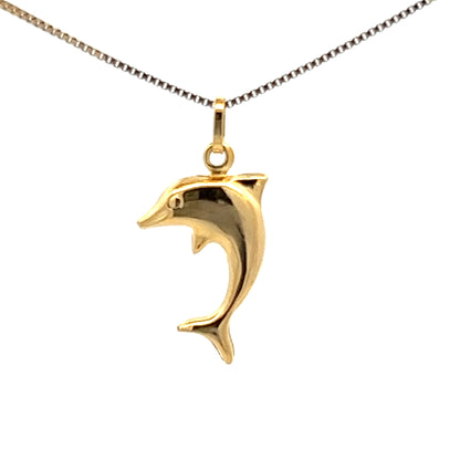 9Ct Yellow Gold Dolphin Charm Pendant