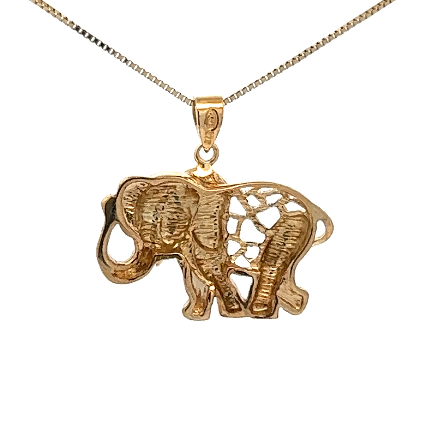 9Ct Two-Toned Gold Elephant Charm Pendant