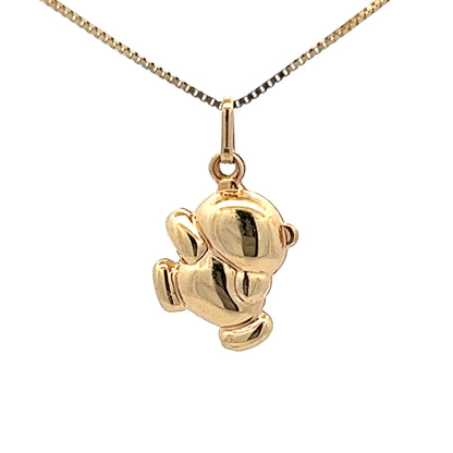 9Ct Yellow Gold Teddy Bear Charm Pendant