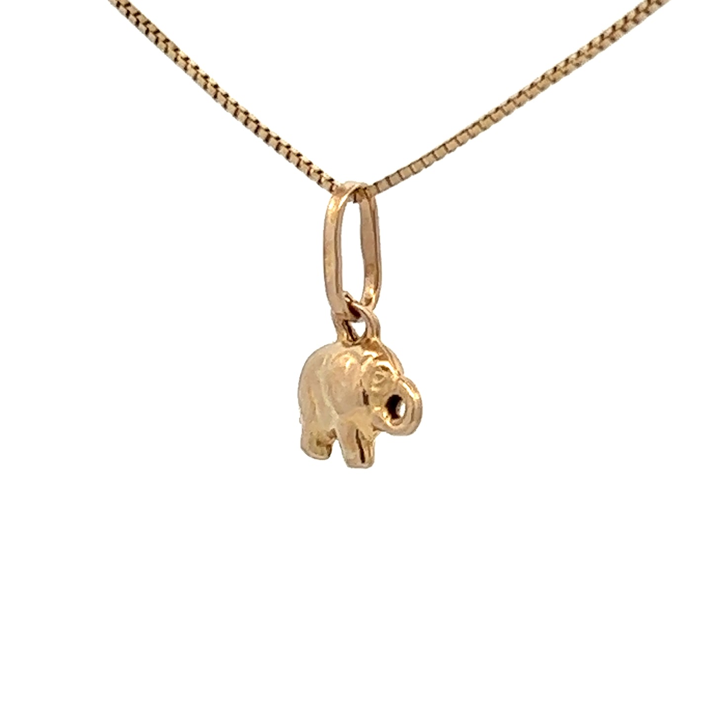 9Ct Yellow Gold Miniature Elephant Charm Pendant