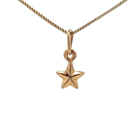 9Ct Yellow Gold Miniature Star Charm Pendant