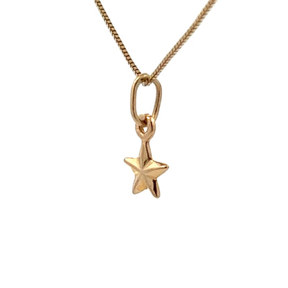 9Ct Yellow Gold Miniature Star Charm Pendant