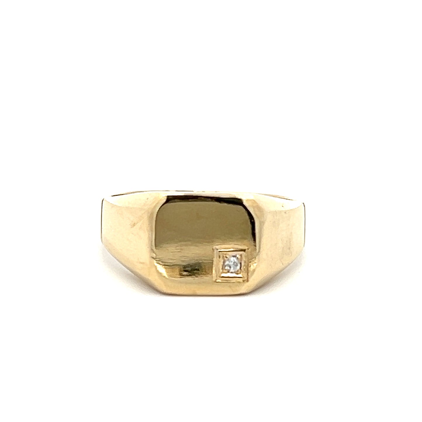 9Ct Yellow Gold .02 Carat TW Diamond Accent Men's Ring