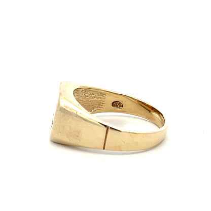 9Ct Yellow Gold .02 Carat TW Diamond Accent Men's Ring