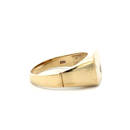 9Ct Yellow Gold .02 Carat TW Diamond Accent Men's Ring