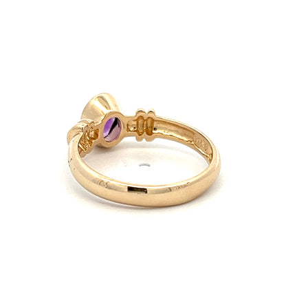 9Ct Yellow Gold Oval Cut Amethyst Ring