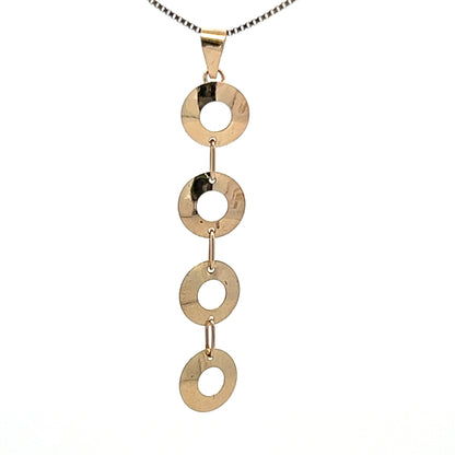 9Ct Yellow Gold Chain of Circles Charm Pendant