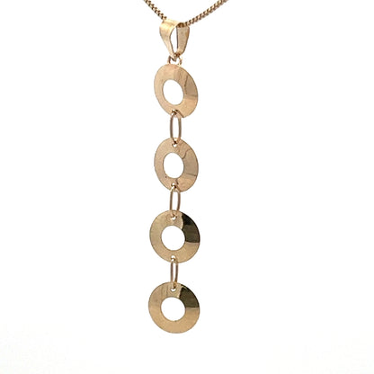 9Ct Yellow Gold Chain of Circles Charm Pendant