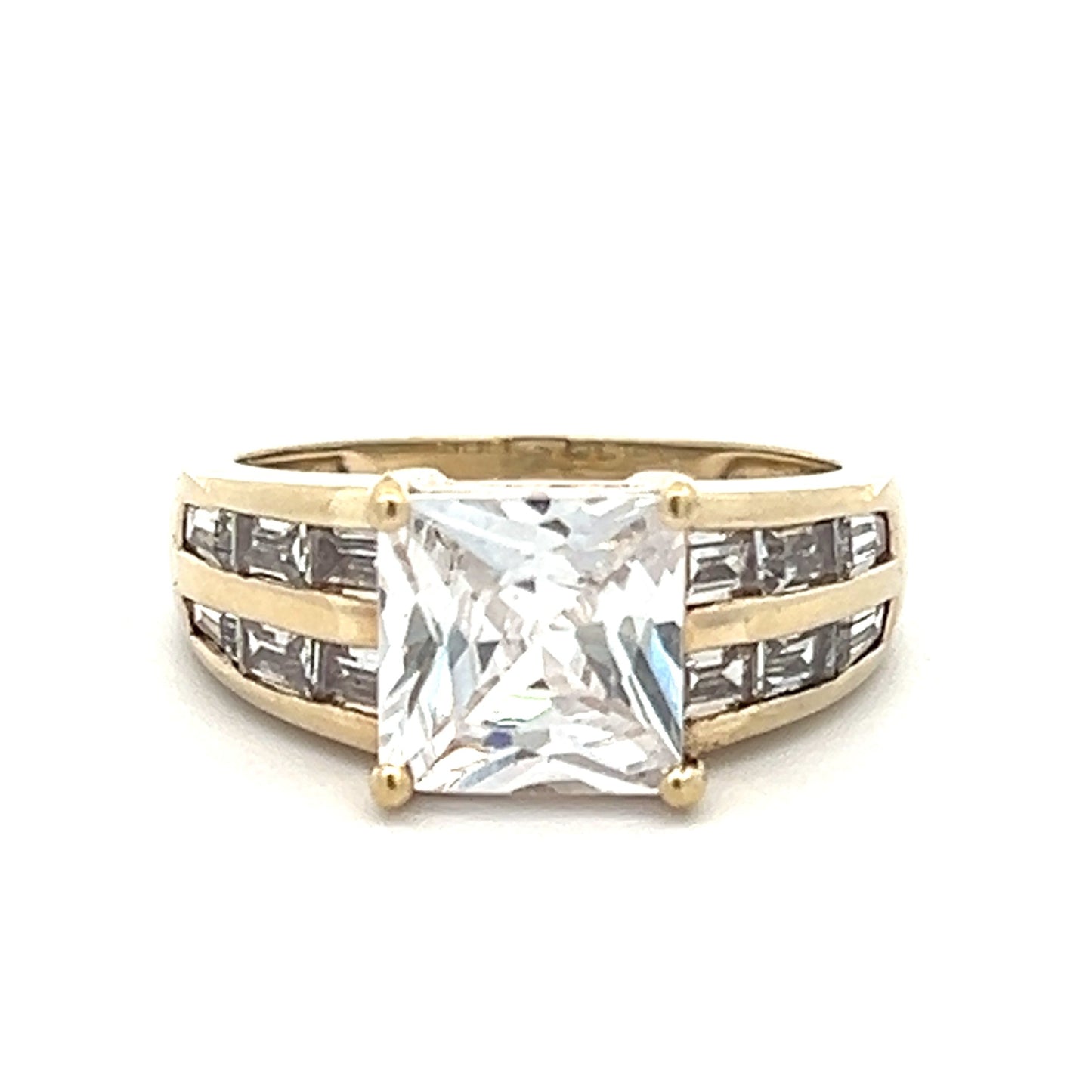 9Ct Yellow Gold CZ Cocktail Ring