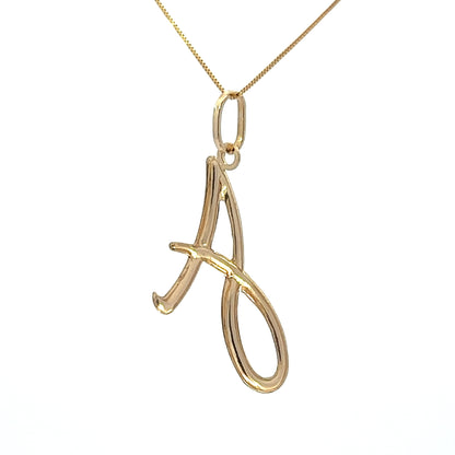 18Ct Yellow Gold Initial 'A' Pendant