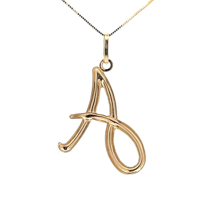 18Ct Yellow Gold Initial 'A' Pendant