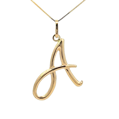 18Ct Yellow Gold Initial 'A' Pendant