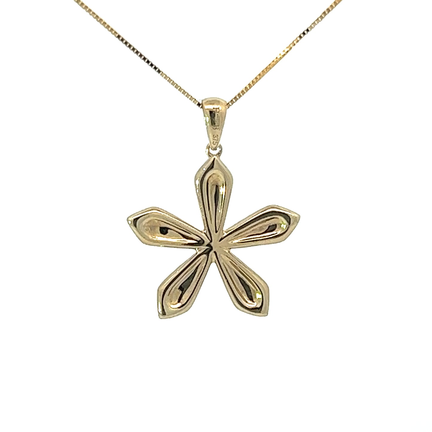 9Ct Yellow Gold Flower Pendant