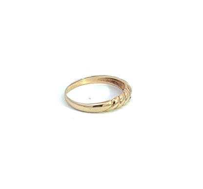 9Ct Yellow Gold Twisted Diamond Ring