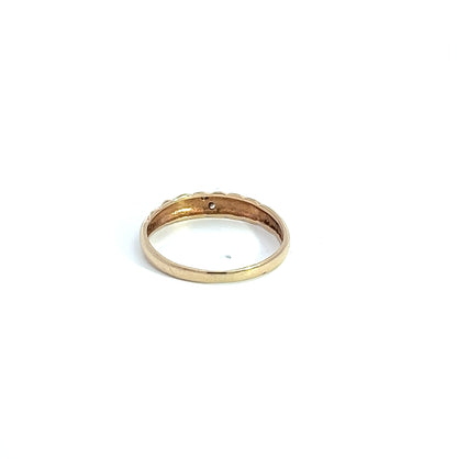 9Ct Yellow Gold Twisted Diamond Ring