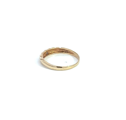 9Ct Yellow Gold Twisted Diamond Ring