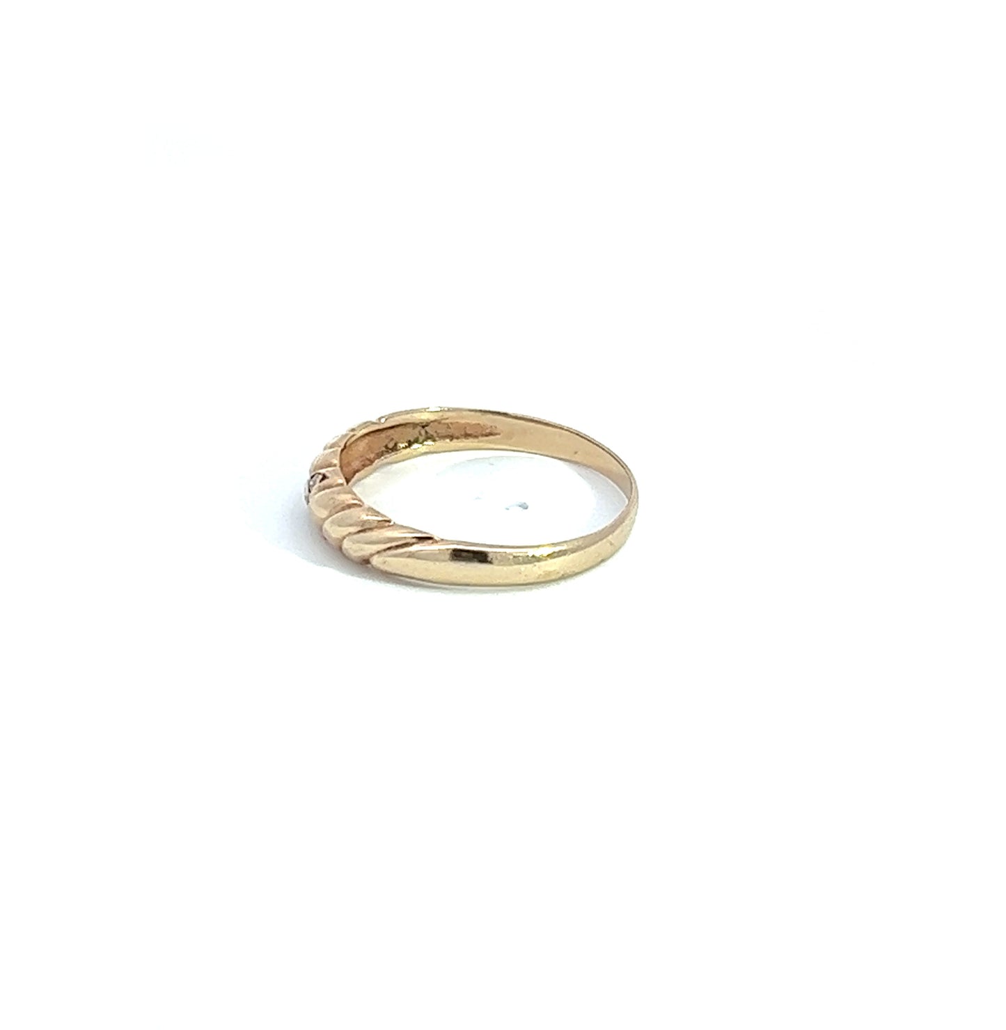 9Ct Yellow Gold Twisted Diamond Ring