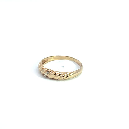 9Ct Yellow Gold Twisted Diamond Ring