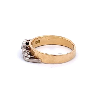 18Ct Yellow Gold Vintage Contoured Diamond Ring